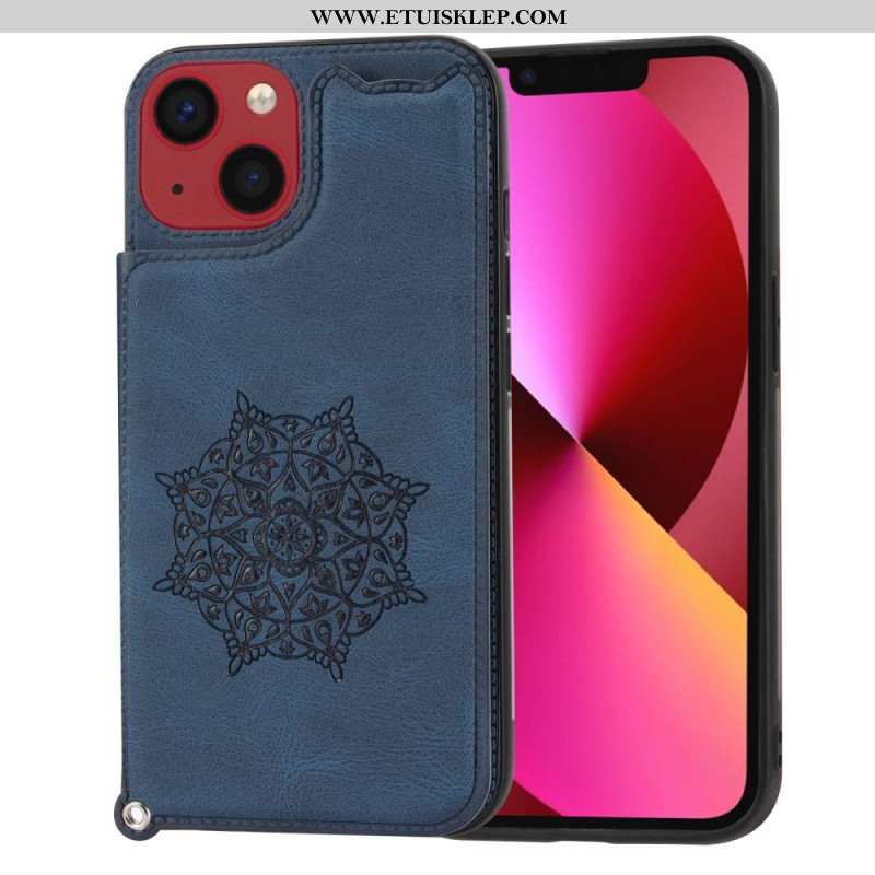 Futerały do iPhone 14 z Łańcuch Uchwyt Na Kartę Z Paskiem Mandala